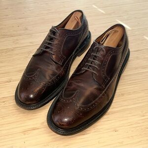 Alden for J Crew 97572 Long Wing Bluchers in Dark Brown Calfskin